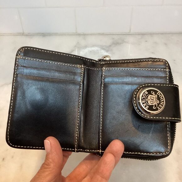 Dooney & Bourke Black Pebbled Leather Bifold Wallet - Picture 12 of 14